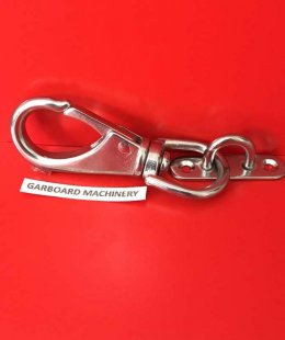 STAINLESS STEEL SWIVEL EYE SPRING SNAP HOOK WITH LONG EYE PLATE 