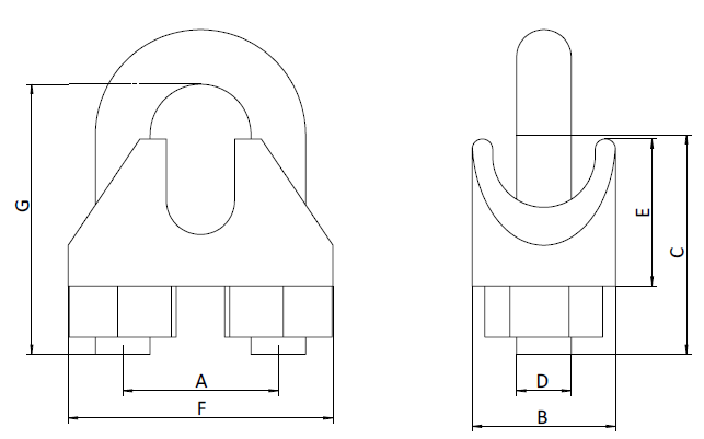 US TYPE MALLEABLE WIRE ROPE CLIP